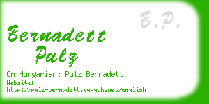 bernadett pulz business card